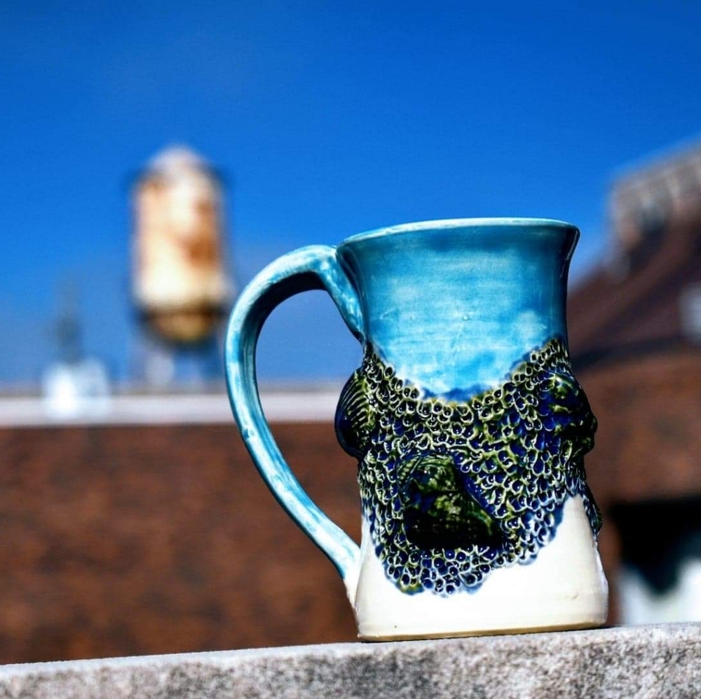 Handmade seashell mug